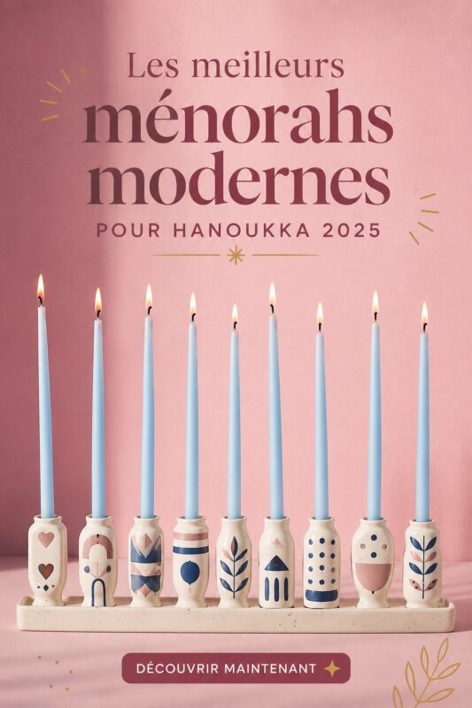 Ménorah moderne et élégante décorée avec des lumières pour Hanukkah 2025