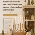 Table décorée pour un rassemblement festif avec des éléments chaleureux et conviviaux