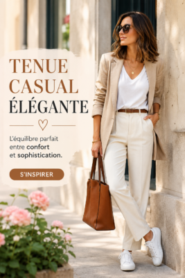 Femme habillée en tenue casual élégante avec un ensemble stylé