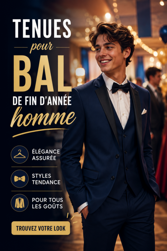 Un homme portant une tenue élégante pour un bal de fin d'année.