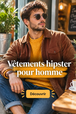 Vêtements hipster pour homme, avec différentes pièces stylées pour un look moderne.