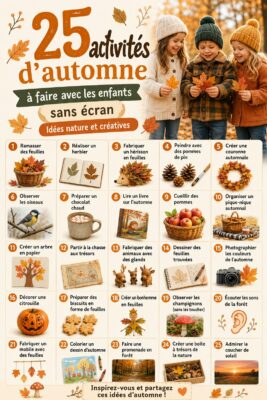 Activités d'automne en nature avec des enfants, sans écrans