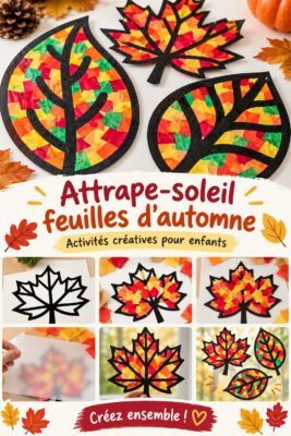 attrape-soleil en papier crépon aux couleurs d'automne