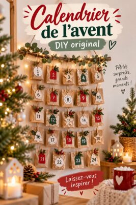 Calendrier de l'avent DIY original et décoratif dans un salon cozy.