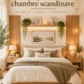 Chambre scandinave cosy avec décor minimaliste et éclairage doux