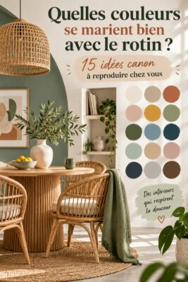 Intérieur cosy et lumineux avec des meubles en rotin et des couleurs harmonieuses