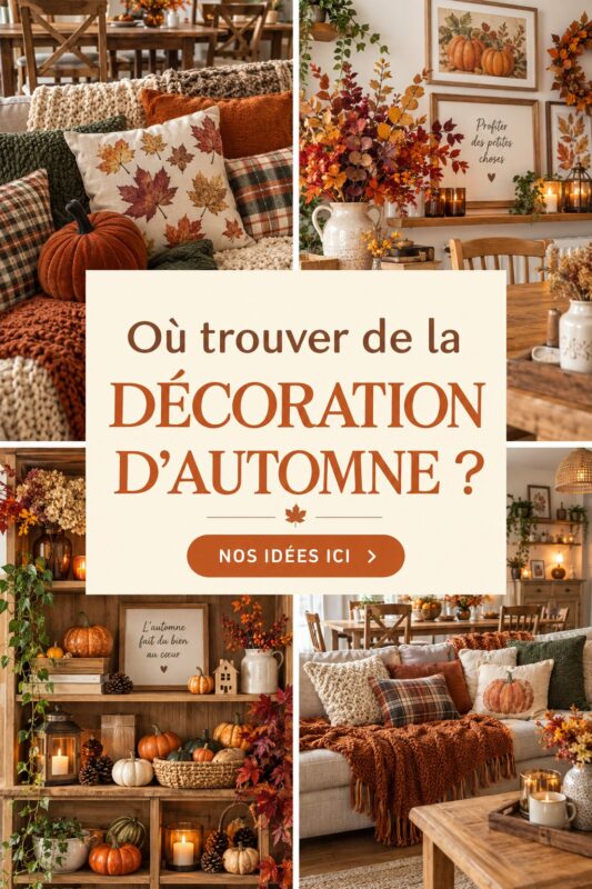 Décorations d'automne dans un intérieur cozy avec des couleurs chaudes.