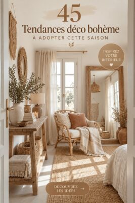 Intérieur cozy avec une décoration bohème accueillante.
