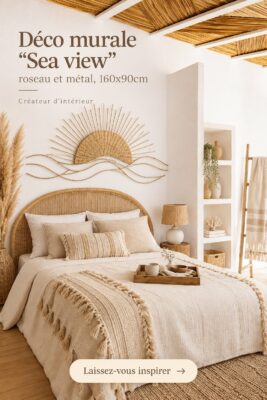 Déco murale 'Sea view' en roseau et métal apportant une ambiance cosy et marine