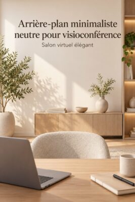 Un fond virtuel cosy représentant un salon minimaliste et accueillant