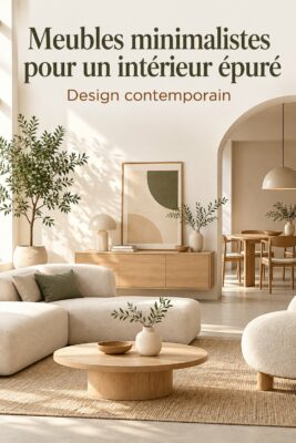 Salon cosy avec des meubles minimalistes en bois