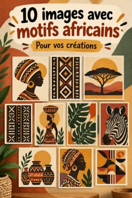 Intérieur coloré avec des motifs afro sur des coussins et des affiches.