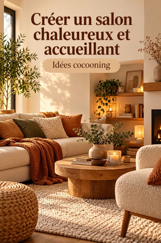 Un salon cosy avec des coussins moelleux et un éclairage doux