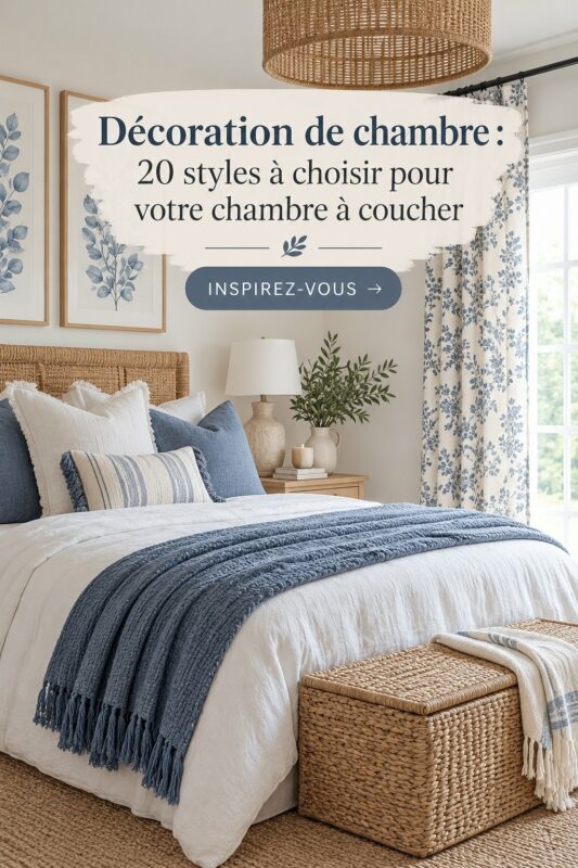 Une chambre à coucher décorée dans un style scandinave et cosy