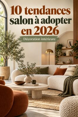 Salon moderne décoré avec des tendances 2026