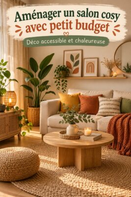 Salon cosy avec des couleurs chaudes et des meubles modernes