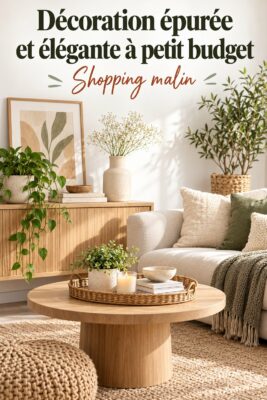 Une salle à manger élégante et minimaliste décorée avec des éléments stylés et abordables.