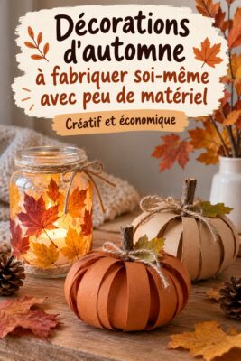 Des décorations d'automne DIY faciles à réaliser avec peu de matériel, créant une ambiance chaleureuse dans la maison.