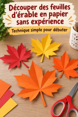 Décoration intérieure avec des feuilles d'érable en papier découpées, ajoutant une touche automnale.