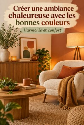 Salon cosy avec une palette de couleurs harmonieuses et apaisantes