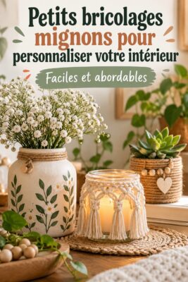 Un intérieur accueillant avec des bricolages mignons et personnalisés