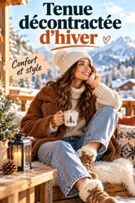 Femme en tenue décontractée d'hiver, mélange de confort et de style